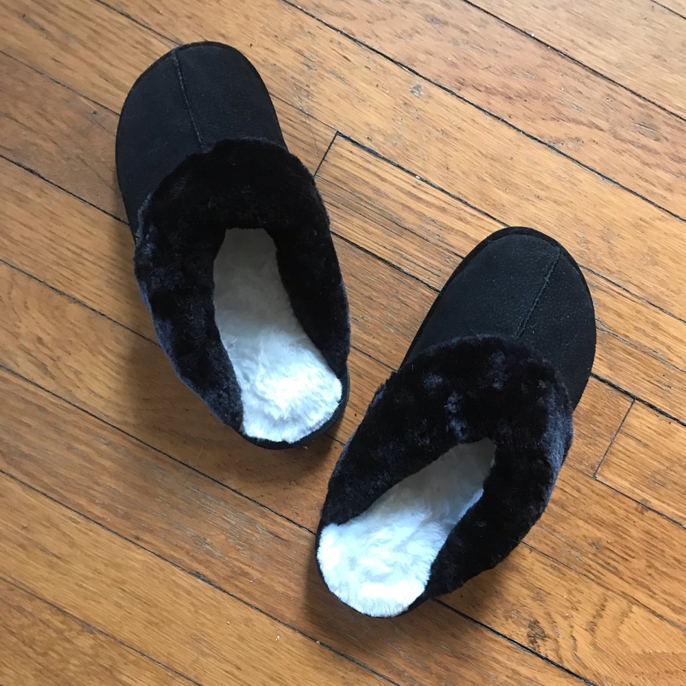 Faux-furry, slip-on winter slippers